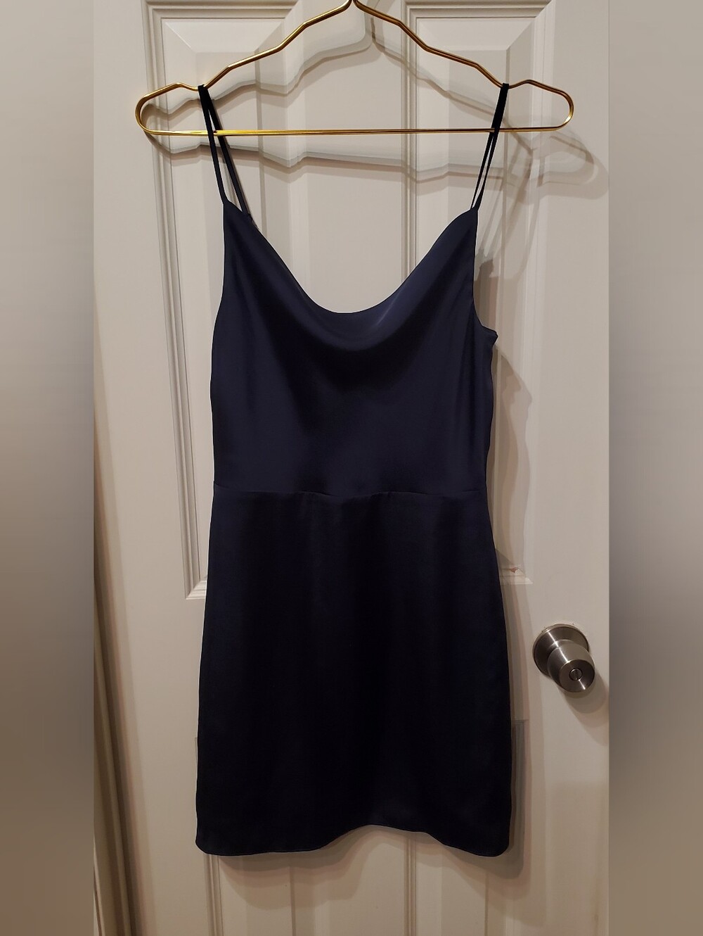 Sunday Best Aritiza Classic Navy Slip Dress with Cowl Neck